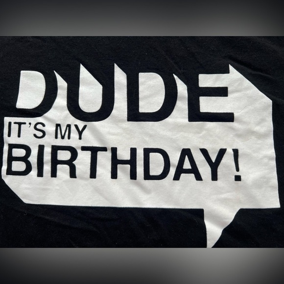 Dude It’s My Birthday Youth XL Children’s Place Black T-Shirt, Preloved - Picture 3 of 3
